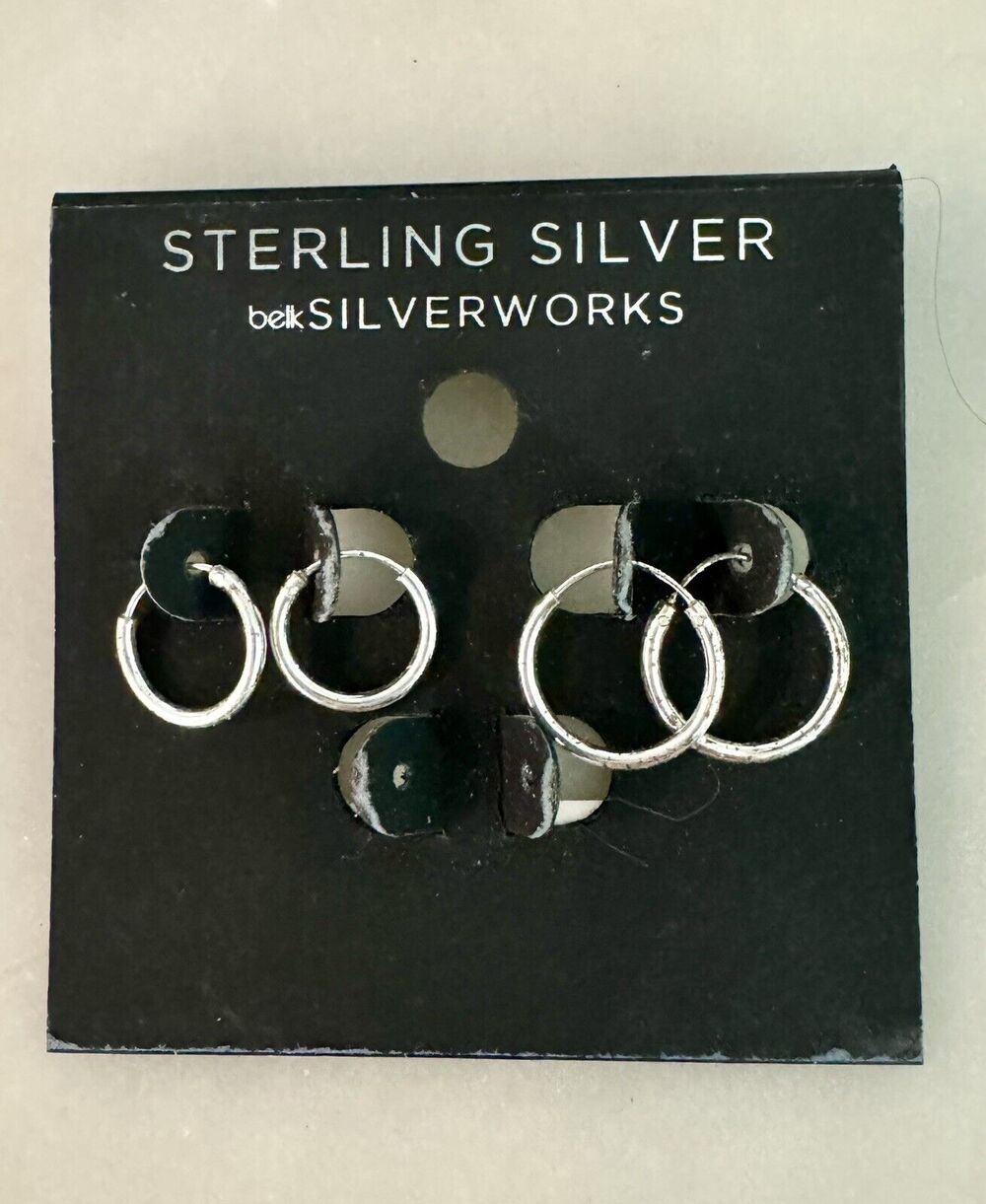 Two Pairs of Sterling Silver Hoop Earrings